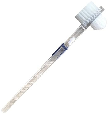 HAMPPLIES 2 piezas Cepillo Doble Cara para Limpieza de Dentaduras Unidades Transparentes Fibras de Resistentes para Eliminar Sarro y Mango Antideslizante para Control Herramienta para