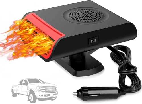 Showvigor Auto Heizung, 12V Heizung Auftauen Defogger, 2 in1 Schnelle Heizung oder Kühlventilator, Steckdose in Zigarettenanzünder, Auto Windschutzscheibe Heizlüfter für Alle Autos