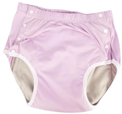 perfeclan Inkontinenz-Überhose, geräuschlos, stabile seitliche Druckknöpfe, Windelüberhose für Erwachsene, waschbare Unterwäsche für Senioren, Rosa, 3xl
