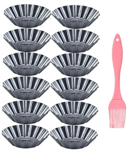 Cabilock Moldes de Acero al Carbono para Tartas y Cupcakes Antiadherentes para Hornear Tartas de Huevo Casa Eventos Especiales