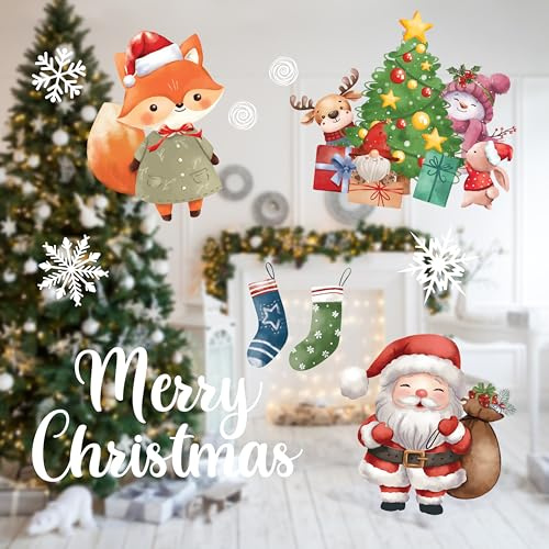 Norordstern barn fönsterbilder jul 250 klistermärken – självhäftande vinterfönsterklistermärken som juldekoration – vinterfönsterklistermärken med snöflingor och motiv
