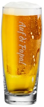 LUXENTU Willi Becher mit Gravur, Name vertikal, 0,5 l, 6 Stück | Personalisierte Biergläser / Helles-Gläser für Geburtstage & Hochzeiten, Individuelle Lasergravur, Spülmaschinenfest