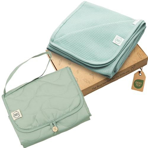 Jubi® Baby-Set: Wickelauflage & Babydecke – weiches 2-in-1 Bundle für unterwegs, kompakt & hygienisch, ideal für Kinderwagen, Reisen & als Geschenk zur Geburt