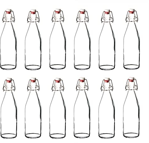 BORMIOLI Verre Bouteilles avec bouchon Giara 12 pièces - Volume : 500 Ml - Hauteur totale 26,5 cm | Parfait pour huiles anzusetzten, schnäppse à blonds ou pour servir de l'eau et jus de fruits