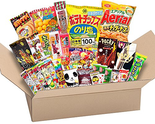 Japanese Wertvolle Partei Snack BOX beliebte set Dagashi Japan Luftschokolade Pocky mit Akiba König Aufkleber