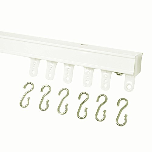 Kirsch 94004 Hand Draw Ceiling Mount Curtain Track Set (14' in 2 Sections-White)