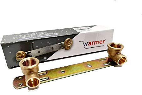 Support de douche encastré - Longueur : 150 mm - Barre de mitigeur thermostatique - Plaque arrière - Filetage BSP - Kit de connexion pour robinet - 15 x 1/2 x 150 mm