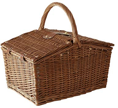 Picknickkorb mit großer Kapazität im Freien Picknickzeit Picknick Willow Picknickkorb für 4 Personen, mit Besteck Service Kit und Korkenzieher, Picknick-Geschenkkorb Picknickkörbe Set Geschenk für Jun