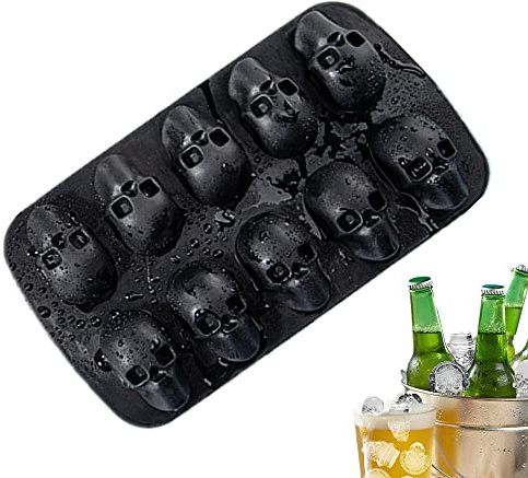 3D-Totenkopf-Form, Würfelform, Silikon, 10 Stück