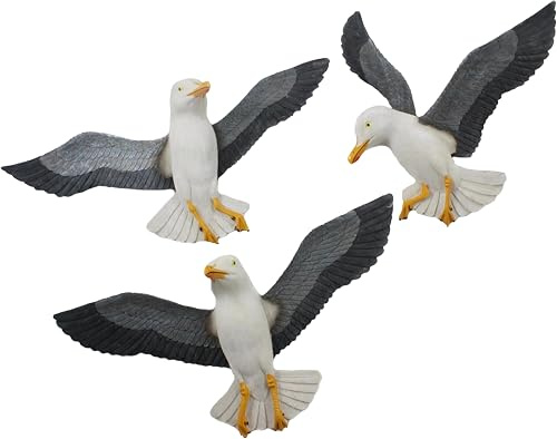 Pommerntraum ® | 3-ER SET Möwen Vogel Vögel Seemöwen maritime WohnDekoration WandDekoration WandObjekt maritim (3-er SET Möwen)