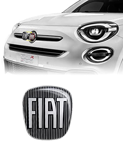 FIAT 14187A 3D Aufkleber Logo für FIAT 500X, Vorne, Schwarz, 75 x 69 mm