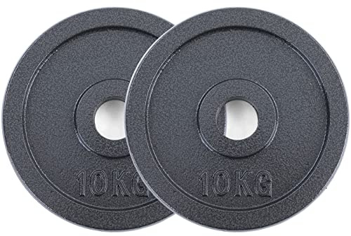 20 kg Olympia 50mm Hantelscheiben Set 2x 10kg Gusseisen in Schwarz