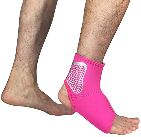 LTLCLZ 1Pcs Soporte De Tobillo Proteger Correa De Compresión De Abrazadera Achille Tendón Tendón Esguemor Protectores De Pie De Pie Corriendo Banda Deportiva Banda De Acondicionamiento,Rosado,L