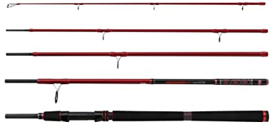 PENN Squadron III Travel Salzwasser Spinnrute, Spinnrute, Spinnruten, Meer – Küstenangeln, Dorsch, Pollack, Barsch und mehr, Unisex, Rot, 2,40 m | 15–40 g