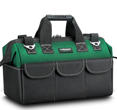 WINHUNT Werkzeugtasche, 16-Zoll Werkzeugtaschen Organizer, Werkzeug Aufbewahrungstasche mit weitem Mund, aus 1680D Polyester, mit 14 Multi-Taschen (16 zoll)