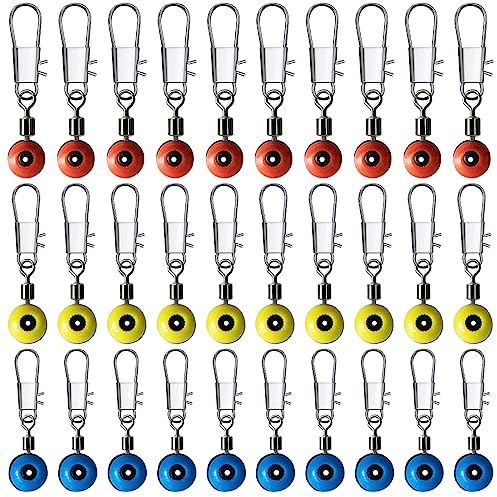 CRLLDPM Angeln Barrel Wirbel, 60 STK Angeln Wirbel mit Karabiner, Angeln Drehgelenk, Angelzubehör, 3 Größen