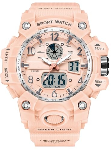 Women's Digital Waterproof Sport Military Tactical Analogue Watch - Outdoor Electronic Ladies Wrist Watch with LED Luminous Alarm Stopwatch Calendar for Women, Girls & Teenagers