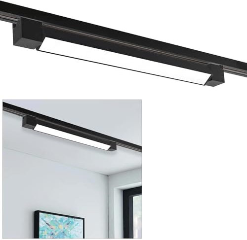 Planetitaly Faretto led per binario monofase, Faro Track, 1600 Lumen, Alta Resa Luminosa 160W, Regolazione della Luce da 3000K a 6500K, LED CCT 20W, Barra Lineare Orientabile, Luce LED Lineare (Nero)