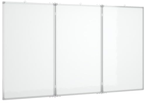 vidaXL Magnetisches Whiteboard, Memoboard mit Haken Metallrückwand, Magnettafel für Schule Konferenzraum Büro, Schreibtafel, Klappbar Aluminium