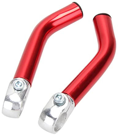 Pineeseatile Griffe mit Barenden Hörner Ergonomisches Design Aluminiumlegierung Mountainbike -Bike -Lenker mit Stangenenden Hörner für 22,2 mm Bike -Lenker rot 2pcs geeignet