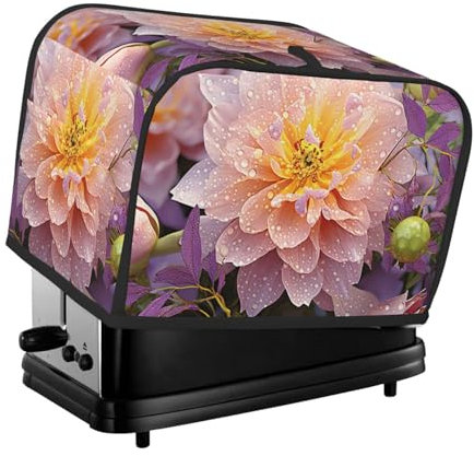 Toaster-Abdeckung, 2 Scheiben, für kleine Geräte, mit Taschen, Toaster, Staubschutz mit Griff oben, waschbar, universelle Brotbackmaschinen-Abdeckung für die Küche