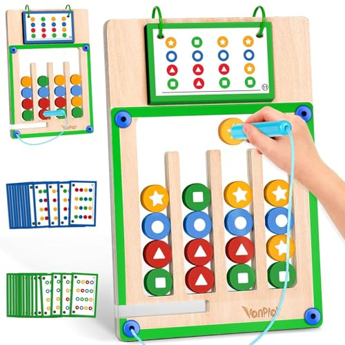 Vanplay Montessori leksak från 3 4 5 6 år, magnetspel, labyrint, träleksak, sorteringsspel, pedagogisk leksak, gåva, barnleksak från 3 4 5 6 år, flicka pojke