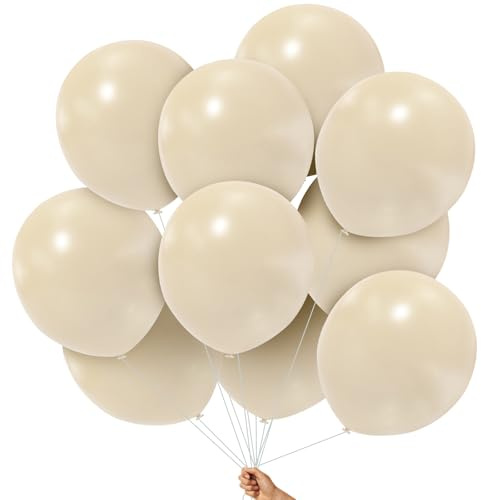 Cosysparks Jätte Ballong 18 tum, 10 st vit sand, Stora Ballonger för Bröllop, Baby Shower, Förlovningsfest & Dekorationer