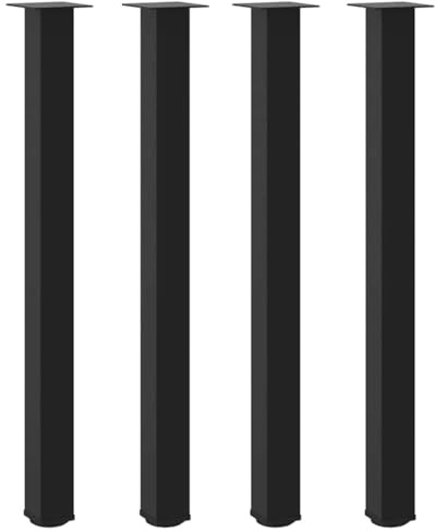 vidaXL Bartischbeine 4 STK. Schwarz 110-112 cm Stahl
