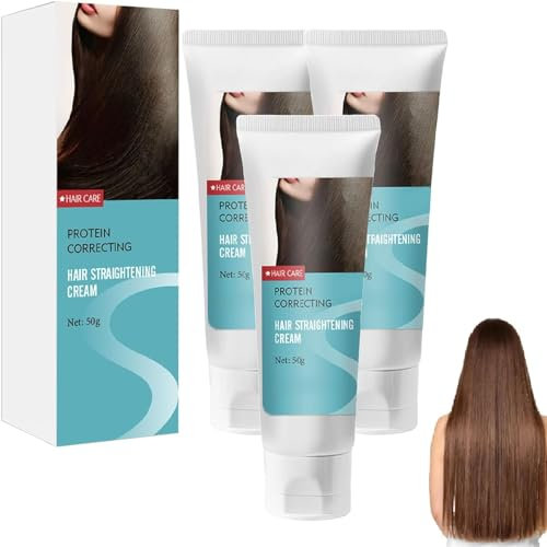 Haarpflege Creme für glattes Haar, Haarglättungscreme, nährende, schnell glättende, tiefenwirksame Haarpflege, Anti-Frizz-Feuchtigkeitspflege für alle Haartypen (3pcs)