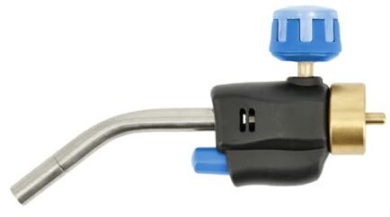 HÖGERT TECHNIK Lötbrenner, Mehrzweck-Gasbrenner für MAPP/Propangas, Piezo-Zündung, Flammenkontrollventil, präzise Edelstahldüse, max. 1850°C, 1,25 kW