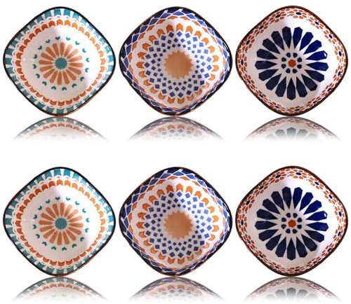 GBKDQQ Juego de cuencos para salsas de cerámica, 6 cuencos de 200 ml, 9,4 cm de diámetro, cuencos para salsas, tazas, cuencos para aperitivos, postres, salsas y salsas