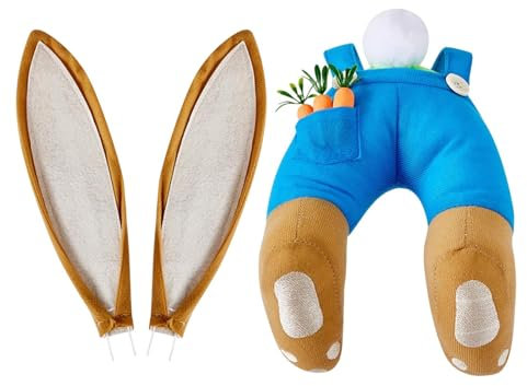 OsterhasenKranz Mit Ohren, Süßer Osterhasen Hintern Für Osterkränze Osterdekoration, Osterkranz Mit Hases, Türkranz Ostern Hasenpopo, Künstliche Blumen Kränze Girlande Wandkranz Osterdeko Für Wand