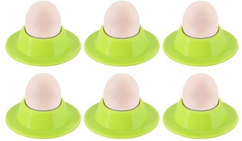 Barlone Silikon Eierbecher Set 6 Stück, Eierbecher Kinder und Erwachsene, Stapelbar Egg Holder, Bruchsichere Eierhalter mit Praktischer Ablage und Überlaufschutz