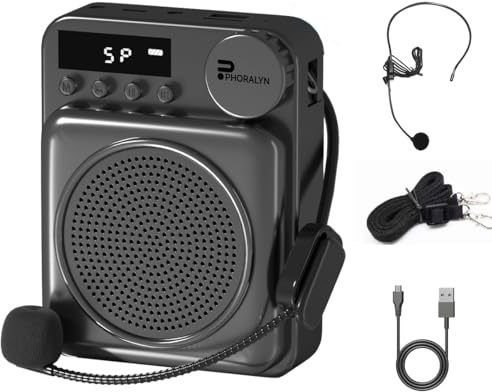 Amplificador de voz inalámbrico para profesores, micrófono de cable amplificador de voz original con 2 micrófonos, altavoz portátil megáfono para aula, entrenamiento, reuniones, instructores