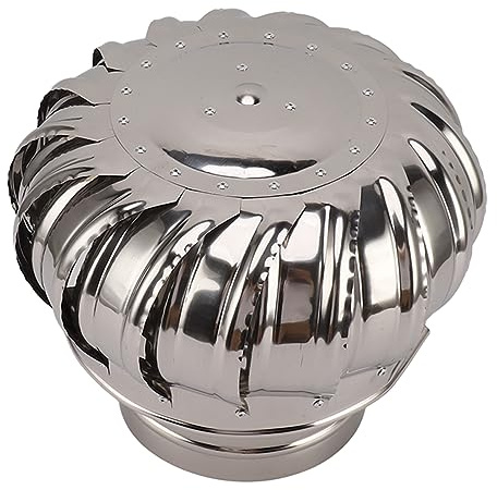 Zerodis Chimney Rotating Ventilator Cap, Stainless Steel Anti Downdraught Chimney Cap with Clamp Rotating Cowl Fits Most Standard Pots (Thickened 150 Type)