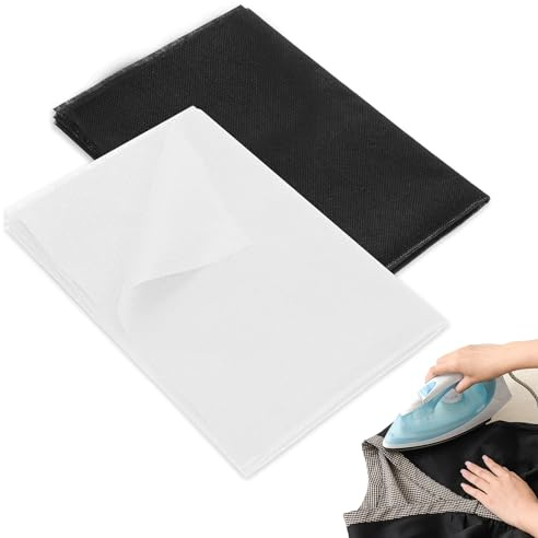 Lhdfyqt Pack of 2 Ironing Fleece Fabric 300 x 100 cm, Iron-On Ironing Insert, Non-Woven Fabric Insert, Lightweight Insert Fabric for Ironing on for Sewing Crafts Crafts DIY Embroidery