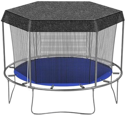 Kids Trampoline with Slide & Ladder - 10FT 12FT 14FT Outdoor Trampoline for Toddlers & Adults ASTM Approved Enclosed Backyard Fun Safe Recreational Activity
