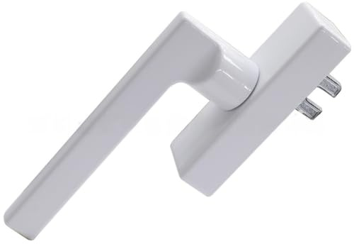 MoSundi Maniglia per finestra a battente in lega di alluminio bianca con design invertito con apertura interna, finitura in vernice per cottura ad alta temperatura, bianca