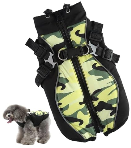 Hunde-Winterjacke, wasserdicht, winddicht, warmer Mantel, kaltes Wetter, Welpenkleidung für Haustiere, Fleece-gefütterter Hunde-Regenmantel für Outdoor, Haustiermantel für Trainingsaktivitäten