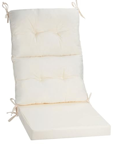 PRIMEPATIO Gartenstuhl-Auflagen Hochlehner Set – Bequeme Outdoor Sitzkissen für Gartenstühle & Klappstühle, Weiche Hochlehner Auflagen für Balkon, Terrasse & Gartenmöbel, Beige