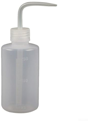 DAZZLEEX Bouteille d'arrosage de 250 ml avec buse longue incurvée pour un soin précis des plantes grasses et orchidées, conception en polyéthylène basse densité facile à presser pour une eau précise