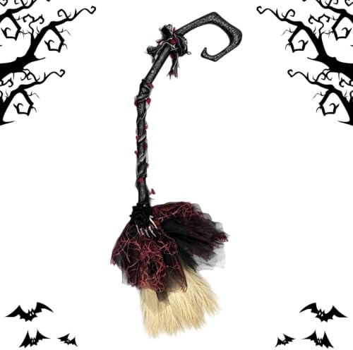 Halloween kvast mörka kostymtillbehör och tillbehör | Cosplay kvasttillbehör för vuxna hem Emda uppträdande inomhus utomhus