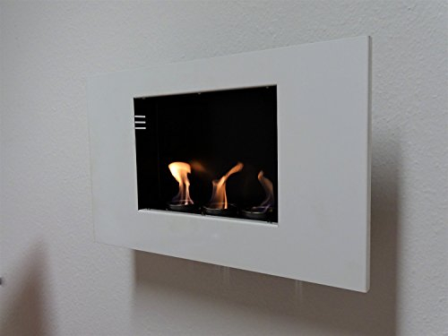 Ethanol- und Gelkamin Kamin Wandkamin Srm-Design Weiss Breite 65cm / inklusive 3 Brennstoffdosen