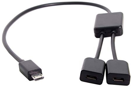 chenyang CY Câble Micro USB vers Double Ports Micro USB Femelle pour Ordinateur Portable, PC, Souris et Disque Flash