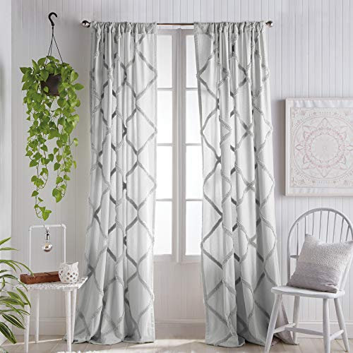 Peri Home Chenille-Vorhang mit transparenter Rückseite, 213,4 cm, Grau