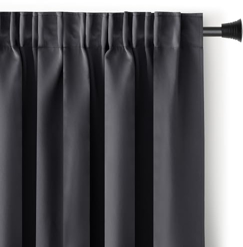 RESTILO Blackout Vorhang 140x245 cm Graphit 1 St. Kräuselband Blackout