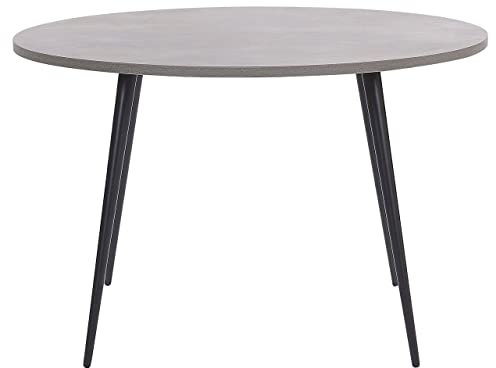 Beliani Esstisch Betonoptik grau Metallgestell schwarz ⌀ 120 cm rund Modern Odeon