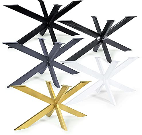 Magnetic Mobel Tischgestell Spider Tischbeine Kreuzgestell Tischkufen Stahl Metall Esstisch Schreibtisch Konferenztisch 120x70 cm (Schwarz)