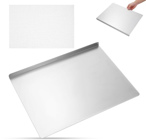 DOITOOL Stainless Steel Worktop Saver Food Cutting Board Stainless Steel Chopping Board Dough Board Non Stick Baking Board for Rolling Dough Making Bread Pizza Biscuits - 30 x 40CM
