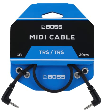 BOSS BCC-1-3535 – 1ft / 30cm – Space-saving 3.5mm TRS MIDI Cable – provides premium connectivity for BOSS pedals